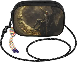 Archangel Moon Red Crossbody Bags for Women Cell Phone Purses Women's Shoulder Handbag Wallet Purse with Rope Pendant