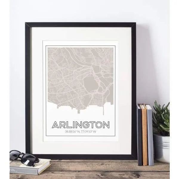 Arlington, Virginia road map and skyline | Handshake