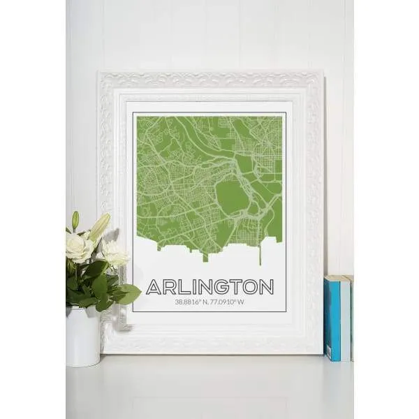Arlington, Virginia road map and skyline | Handshake