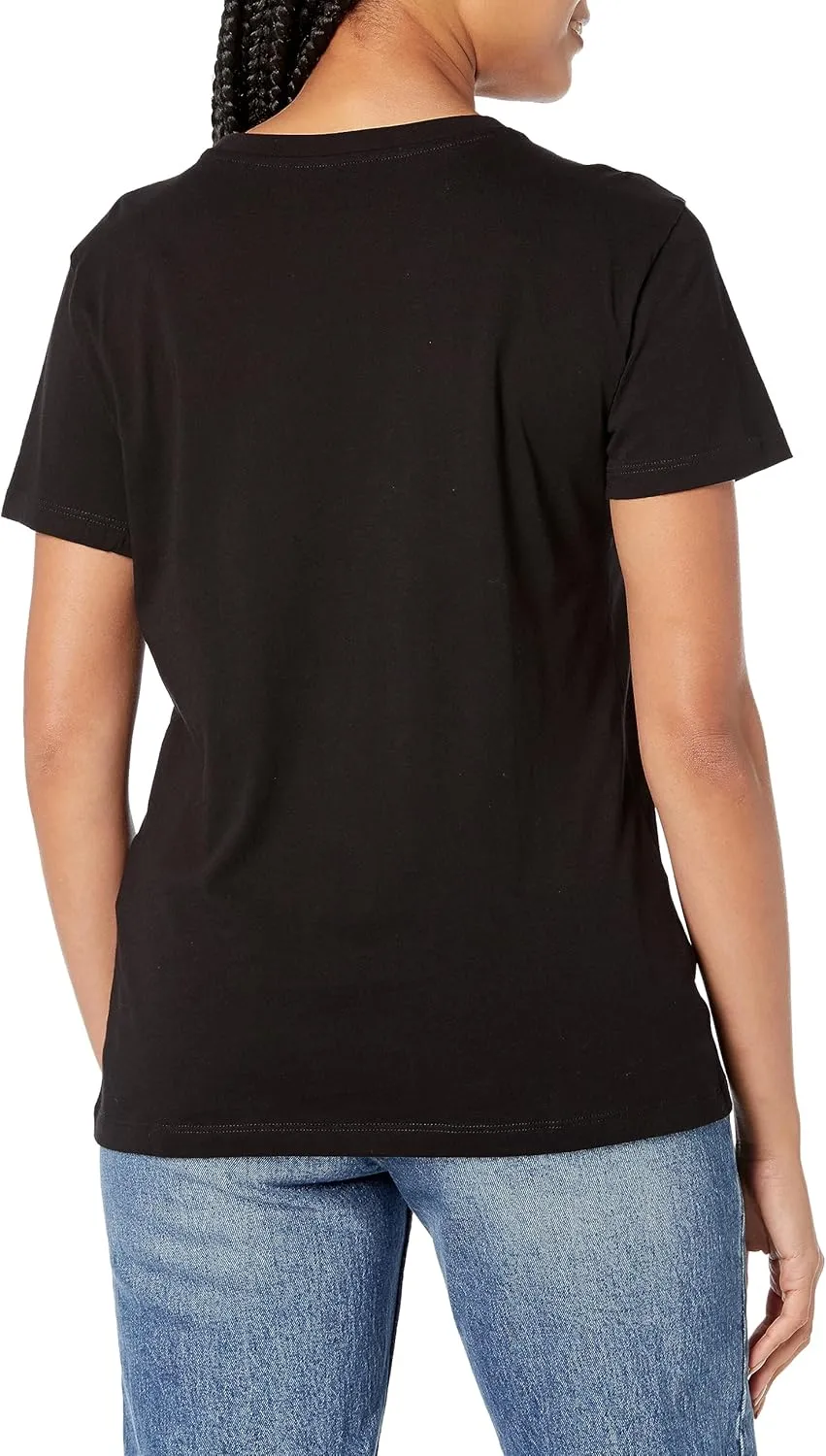 Armani Exchange Women's Regular Fit Velvet Tonal Logo Crew Neck Tee