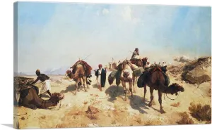 ARTCANVAS Crossing The Desert Canvas Art Print Stretched Framed Painting Picture Poster Giclee Wall Decor by Jean Leon Gerome - 26" x 18" (0.75" Deep)
