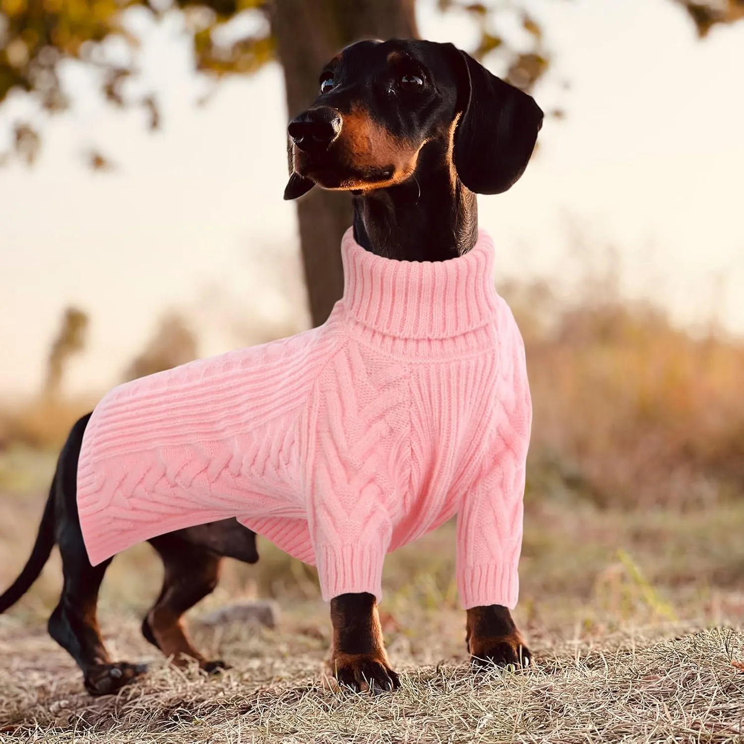 ASENKU Extra-Large Dog Sweater, Dog Sweaters for Extra Large Dogs, Pet Sweatshirt Apparel Turtleneck Pullover Winter for Doberman, Great Dane (Pink, 4XL)
