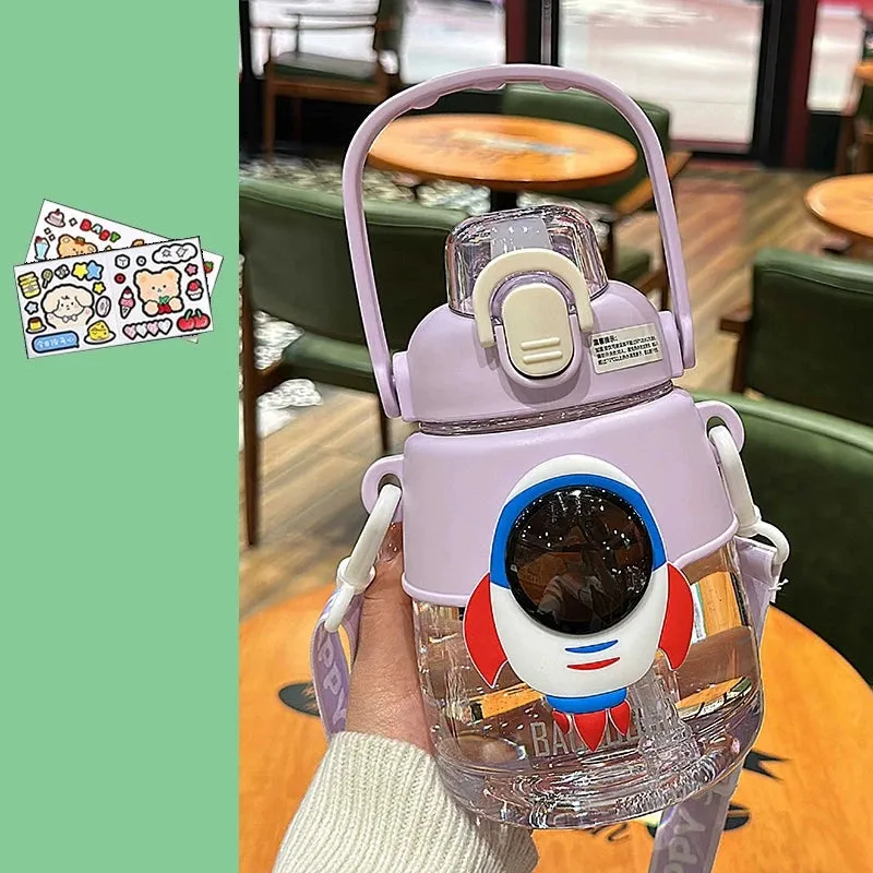 Astronaut Children's Water Cup - Large Capacity Straw Cup