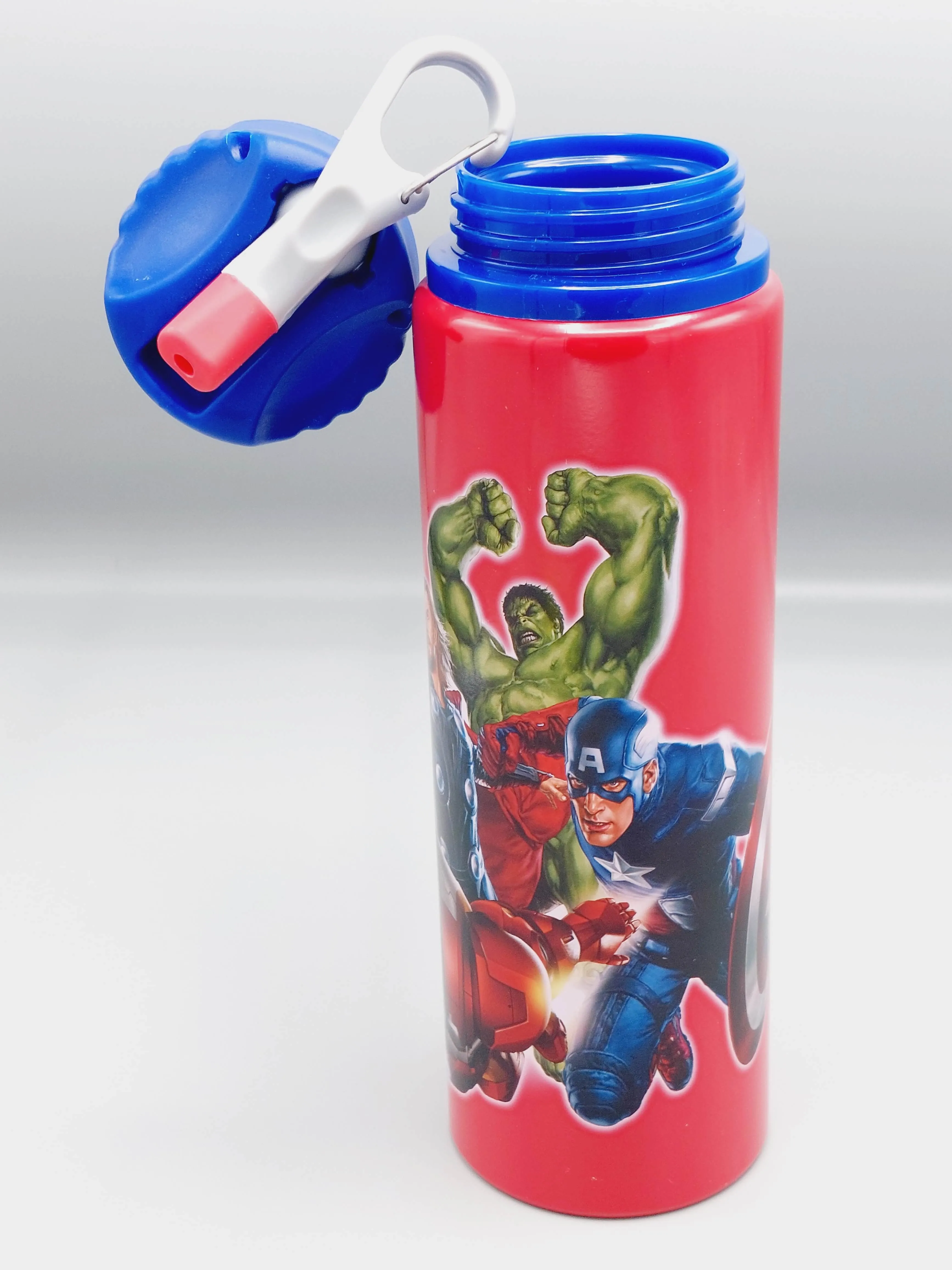 Avengers Themed School Water Bottle For Boys - BPA Free Plastic School Water Bottle For Kids