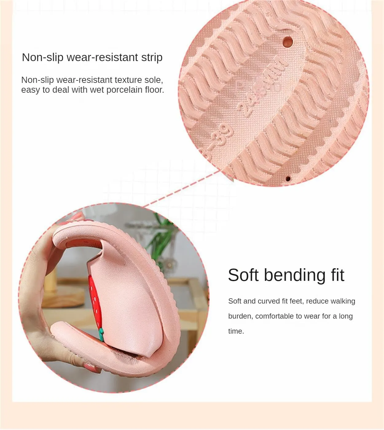 Avocado Strawberry Women's Cute Slippers Sandals Funny Beach Travel Shower Shoes House Slides