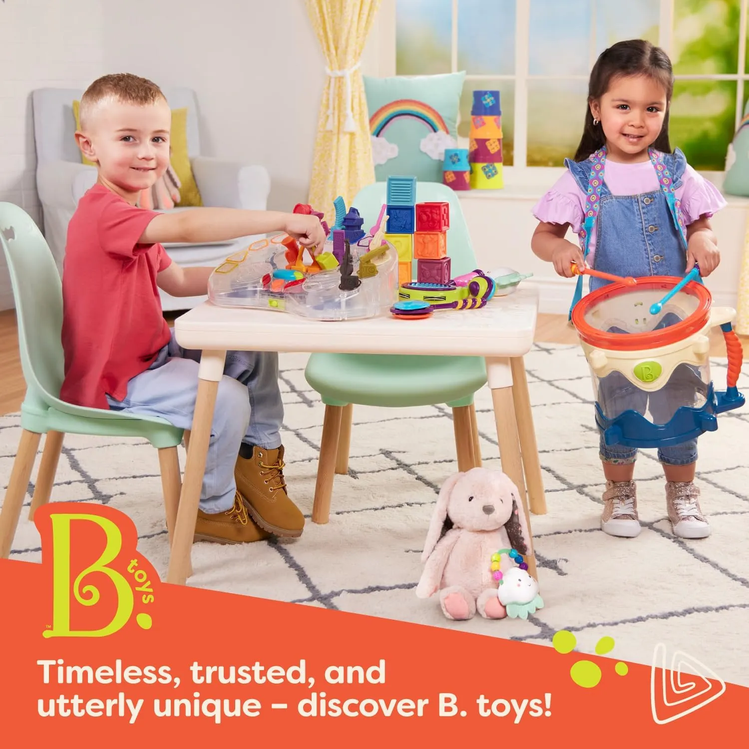 B. toys- Peek & Explore 5-Pack: Bus, Farm, Sea, Space, Dino- Chunky Puzzle 5-Pack – Wooden Puzzles– 8 Pieces Each – 2 Years  