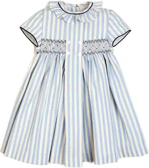 Baby Girls Long Sleeve Smocking Clothing Toddler Fall Floral Smocked Dress Vintage Dresses for Christmas Birthday Holiday