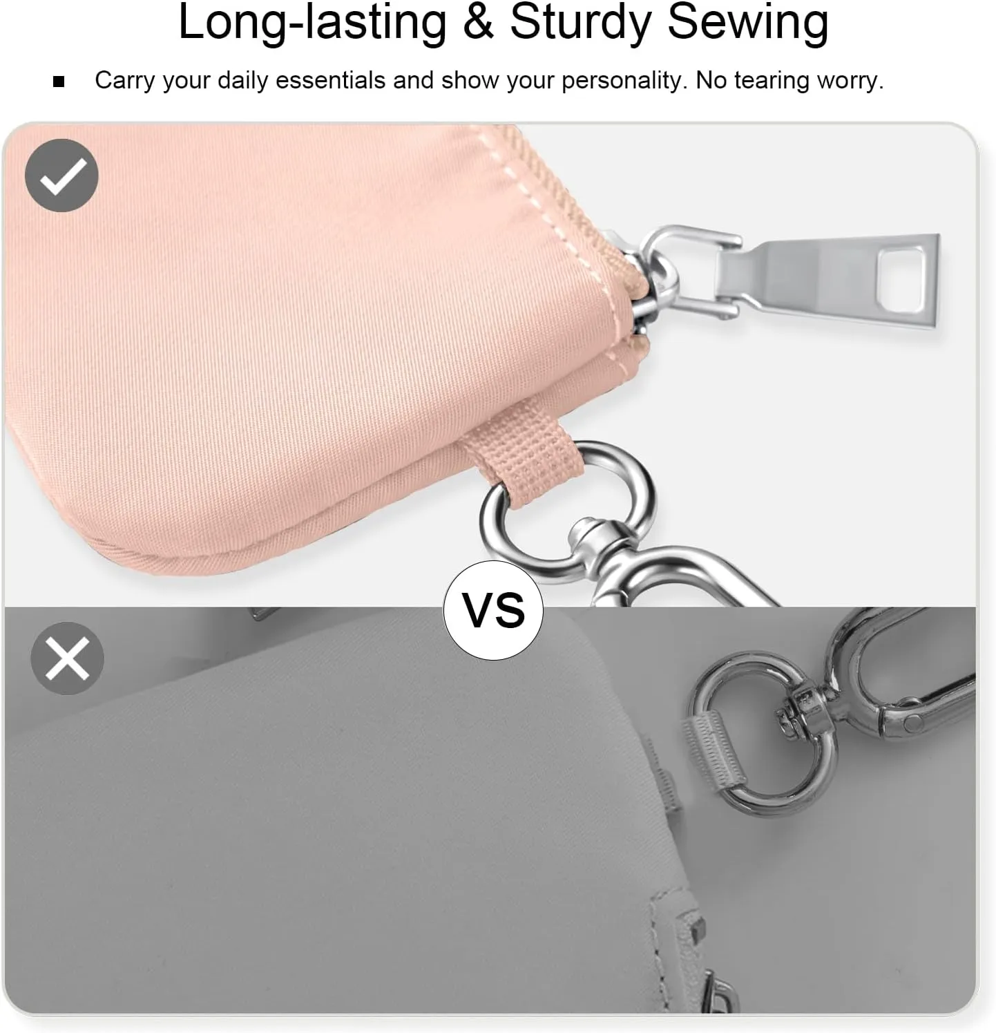 Babysun Mini Zip Around Dual Pouch Wristlet With 2 Straps Wristlet Keychain Wallet for Women Coin Purse Small Cute for Teen Girl