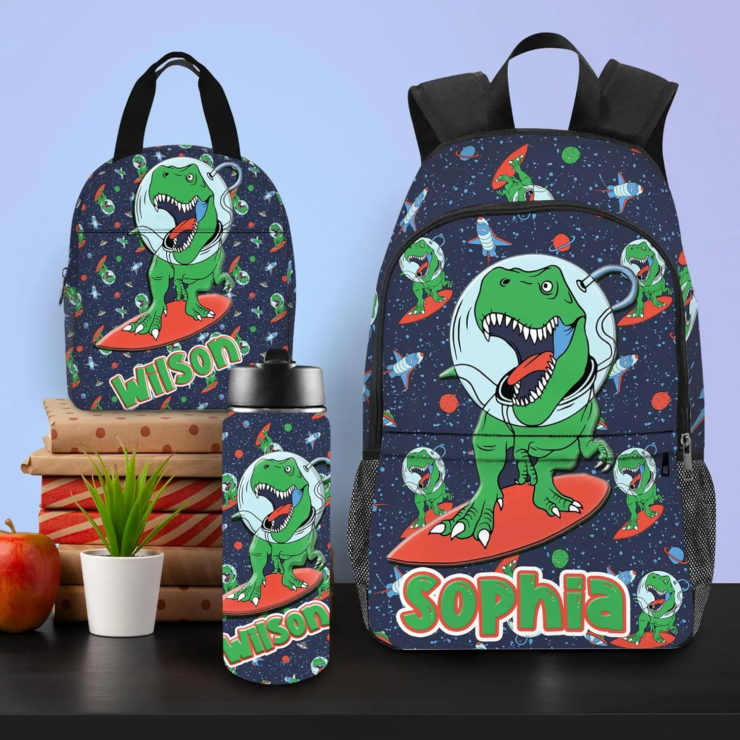 Back to School Personalized Backpacks for Boys Backpack and Lunch Box Set Gifts for Son Customized Kids Backpack Custom Backpack Shoulders with Name Casual Unisex School Bags
