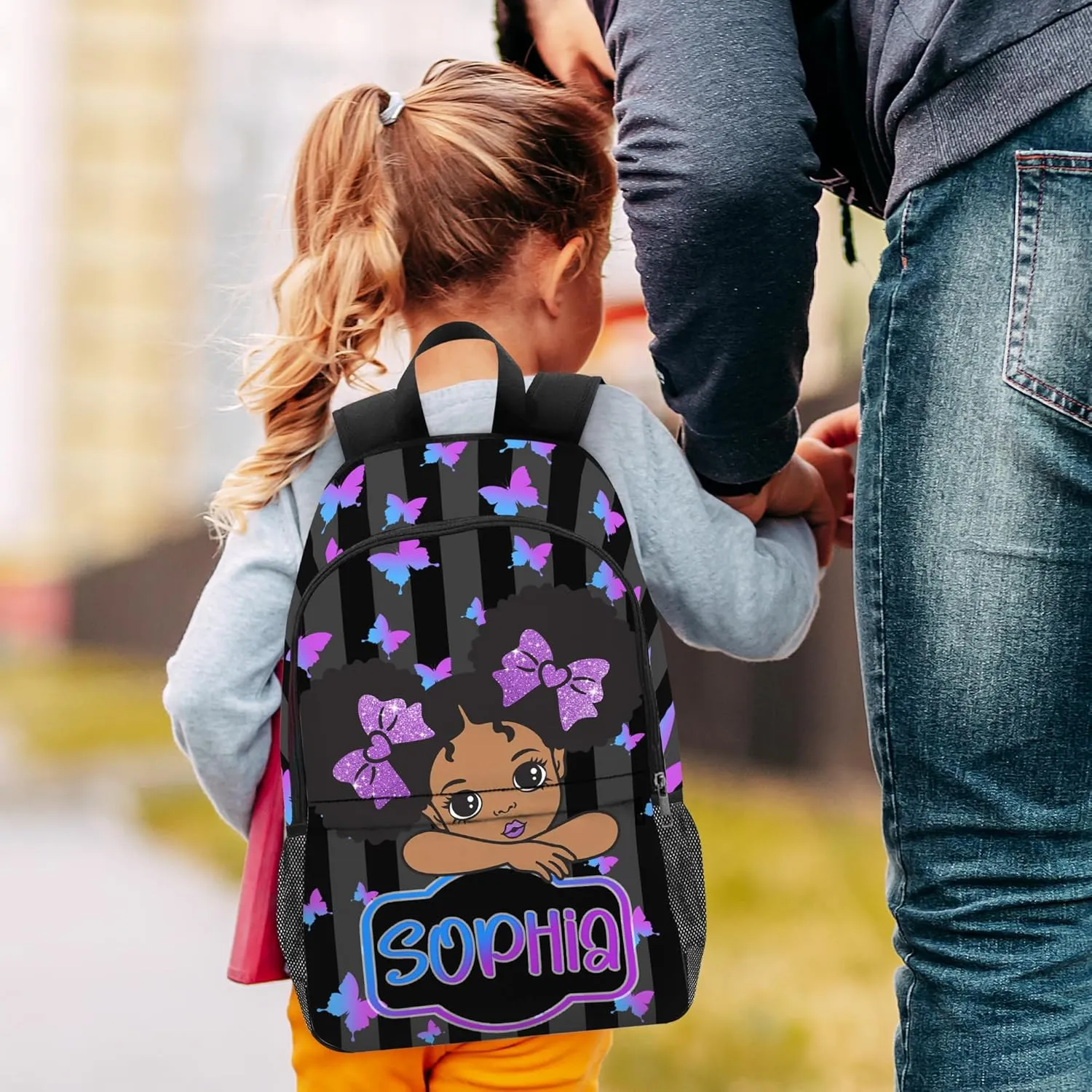 Back to School Personalized Backpacks for Girls Backpack and Lunch Box Set Gifts for Daughter Customized Kids Backpack Custom Backpack Shoulders with Name Casual Unisex School Bags