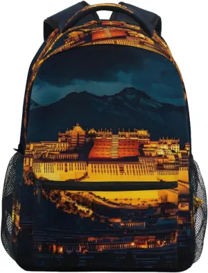 Backpack Potala Palace Landscape for Men Women Daypack Travel Laptop Backpack Book Bag 11.4 ×16 In