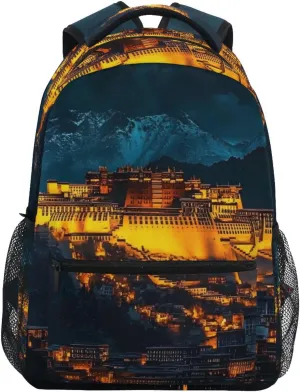 Backpack Potala Palace Night for School Boys Girls Laptop Travel Backpack Book Bag Daypack 11.4 ×16 In M