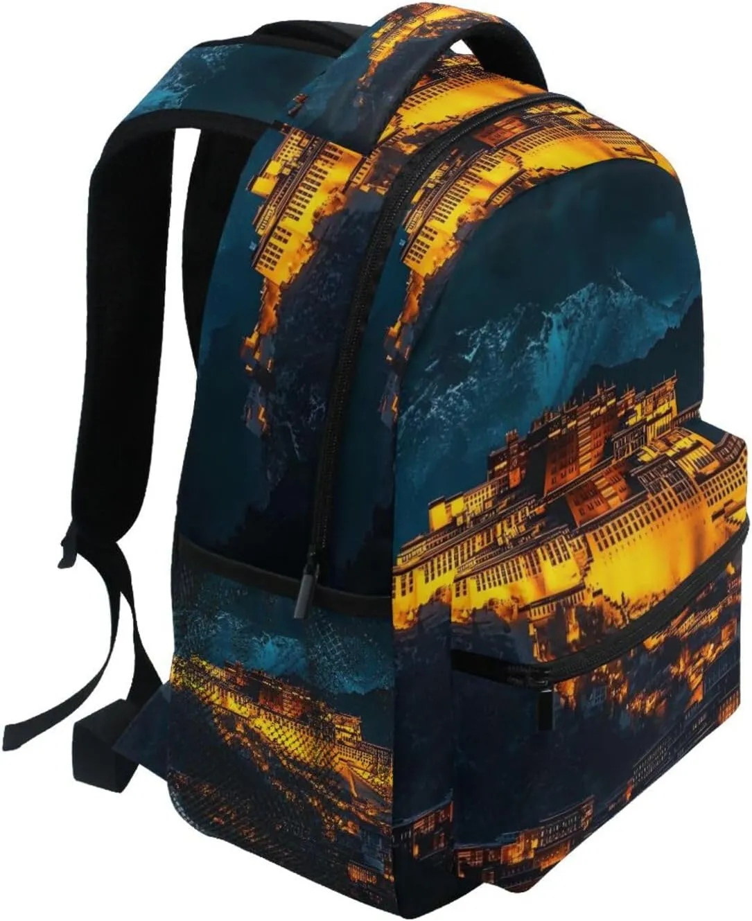 Backpack Potala Palace Night for School Boys Girls Laptop Travel Backpack Book Bag Daypack 11.4 ×16 In M