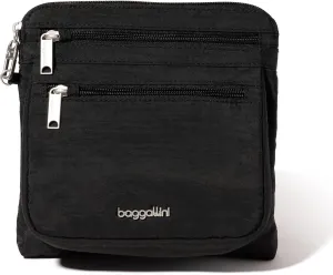 Baggallini Securtex Anti-Theft Crossbody Travel Purse with RFID Card Slots, Locking Zippers & Cut-Resistant Strap