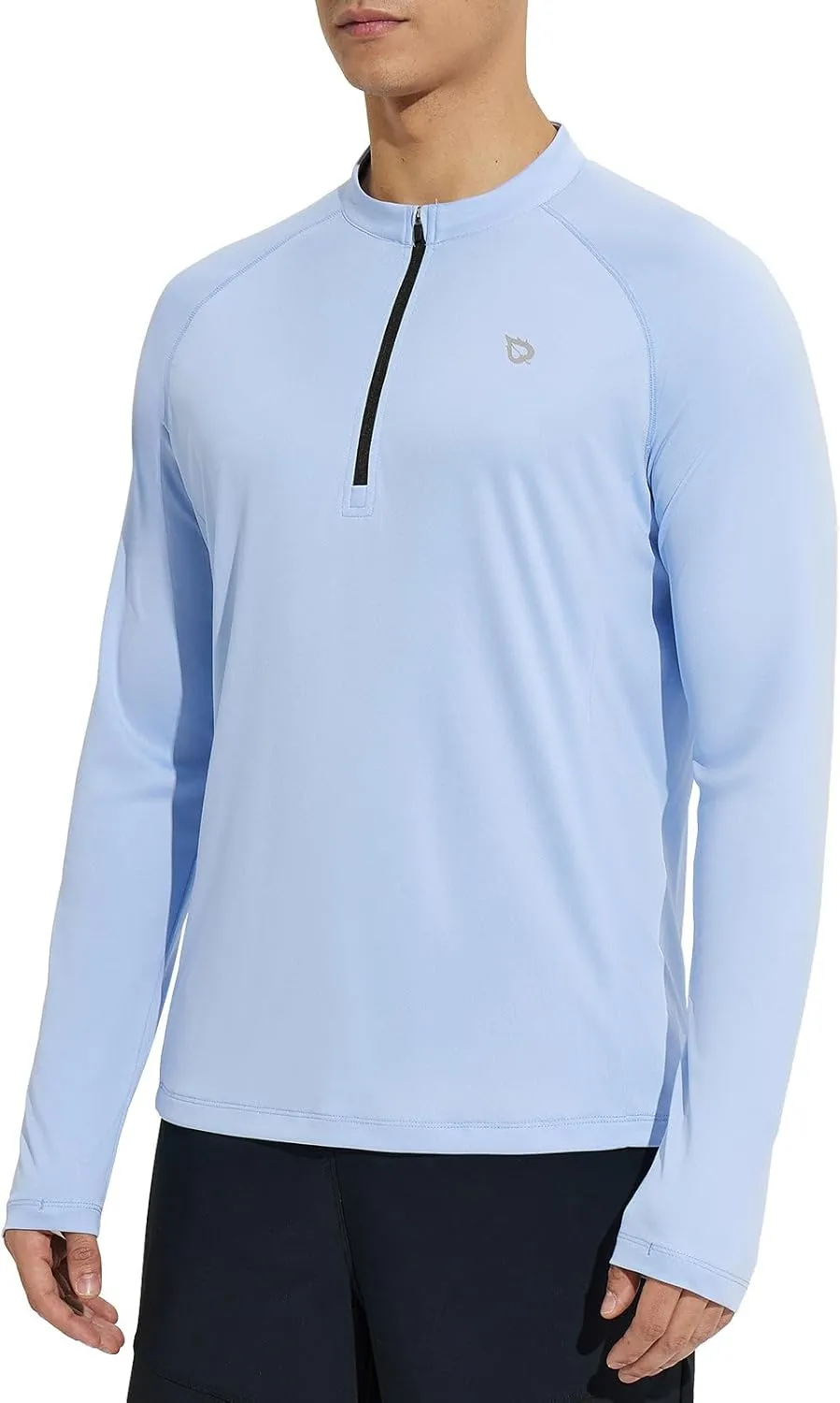 baleaf Men's Sun Shirts UPF 50  Rash Guard Long Sleeve 1/4 Zip SPF UV Protection Lightweight Quick Dry