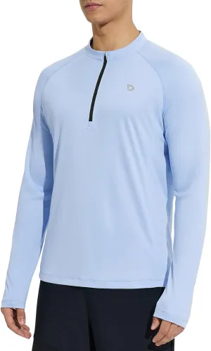 baleaf Men's Sun Shirts UPF 50  Rash Guard Long Sleeve 1/4 Zip SPF UV Protection Lightweight Quick Dry
