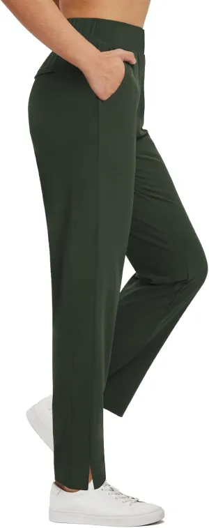 baleaf Women's Pants with Zipper Pockets Stretch Golf Pants High Waist Travel Athletic Work Casual UPF50 
