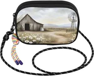 Barn Windmill Daisy Small Crossbody Bags for Women Cell Phone Purses Women's Shoulder Handbag Wallet Purse