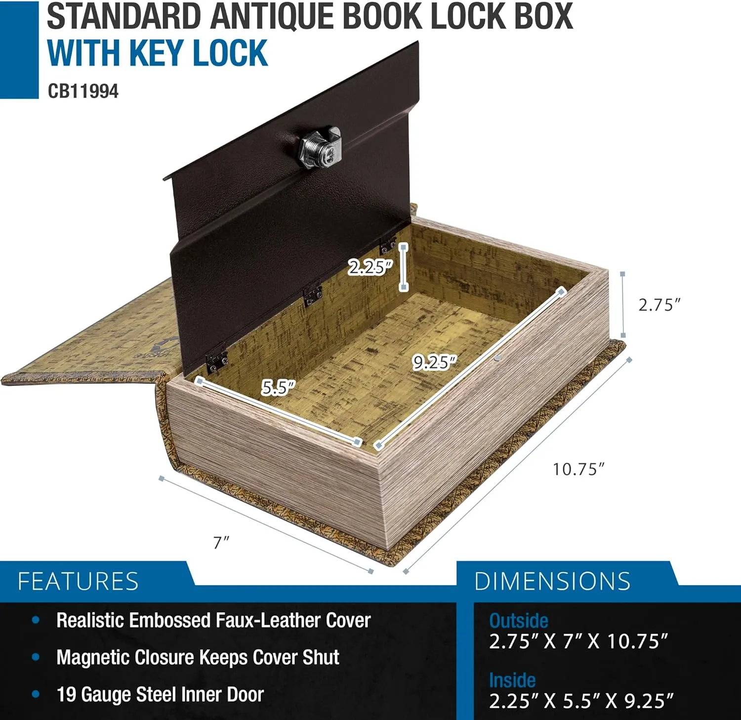 Barska Portable Diversion Dual Book Safe Concealed Lock Box for Secure and Discreet Hidden Storage of Valuables and Personal Items