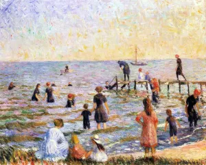 Bathing at Bellport, Long Island by William James Glackens - Art Print