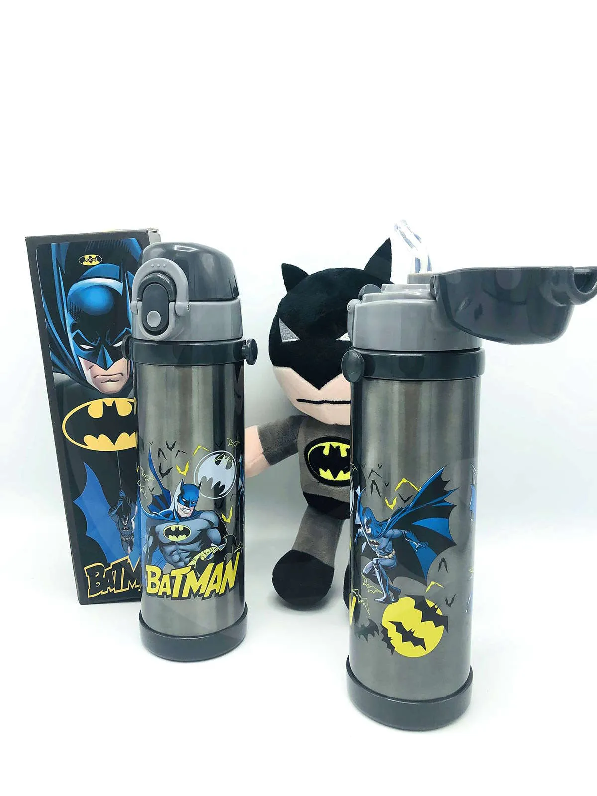 Batman Thermal Metallic Vacuumed Water Bottle Hot and Cold Resistance For Kids