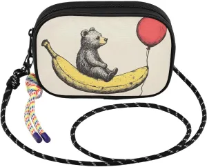 Bear Banana Red Balloon Crossbody Bag for Women Cell Phone Purses Women's Small Shoulder Handbags Wallet Purse with Strap
