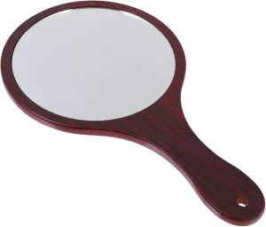 Beaupretty Round Mirror Handheld Makeup Mirror Portable Wood Handle Mirror Retro Vanity Pocket Mirror Outdoor Travel Mirror for Women Ladies Color Mirrors