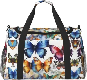 Beautiful Butterfly print Weekender Overnight Carry On Bag Gym Luggage Bag Duffel Bag for Travel Women