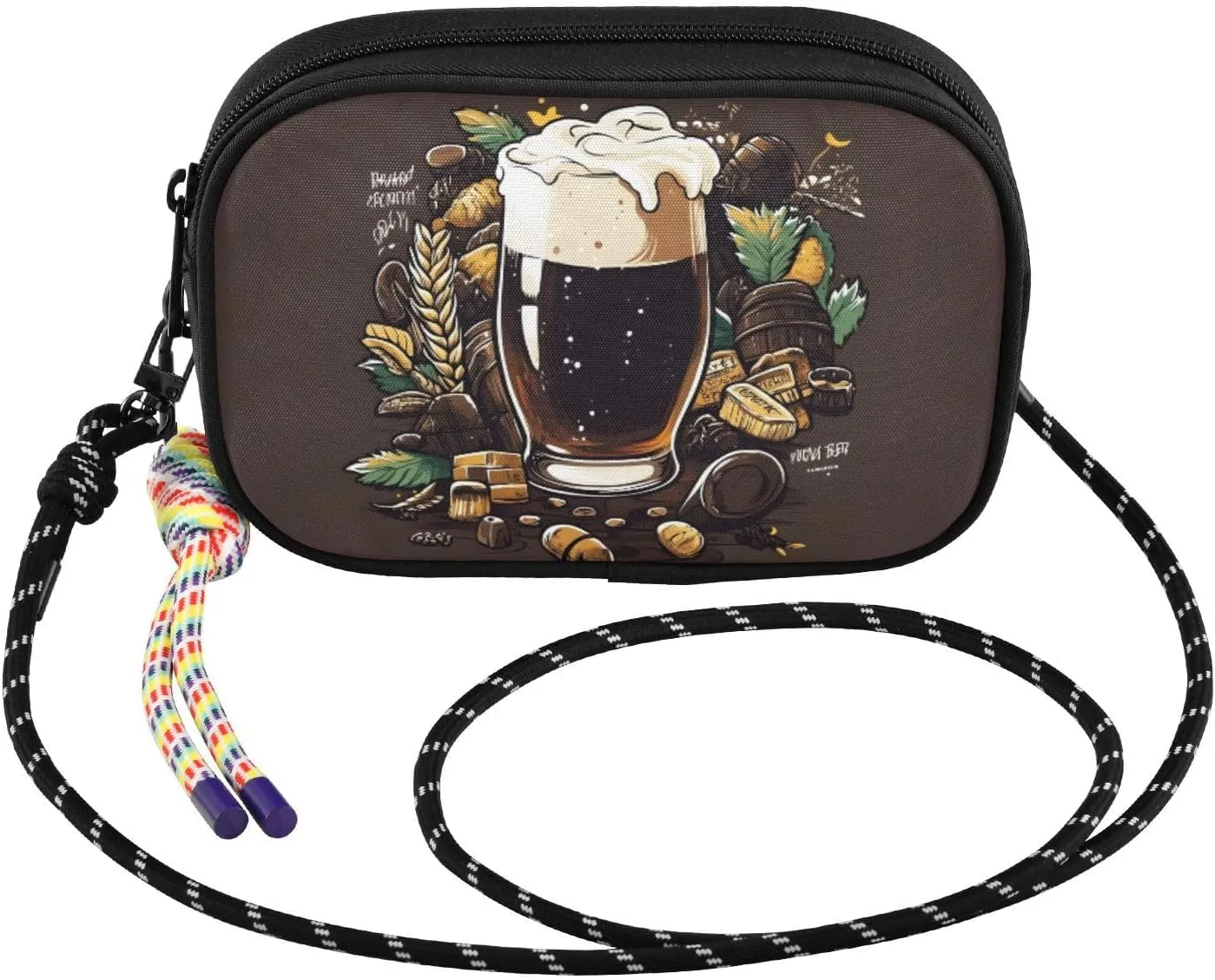 Beer Food Wheat Small Crossbody Bags for Women Cell Phone Purses Shoulder Bag Handbag with Adjustable Strap