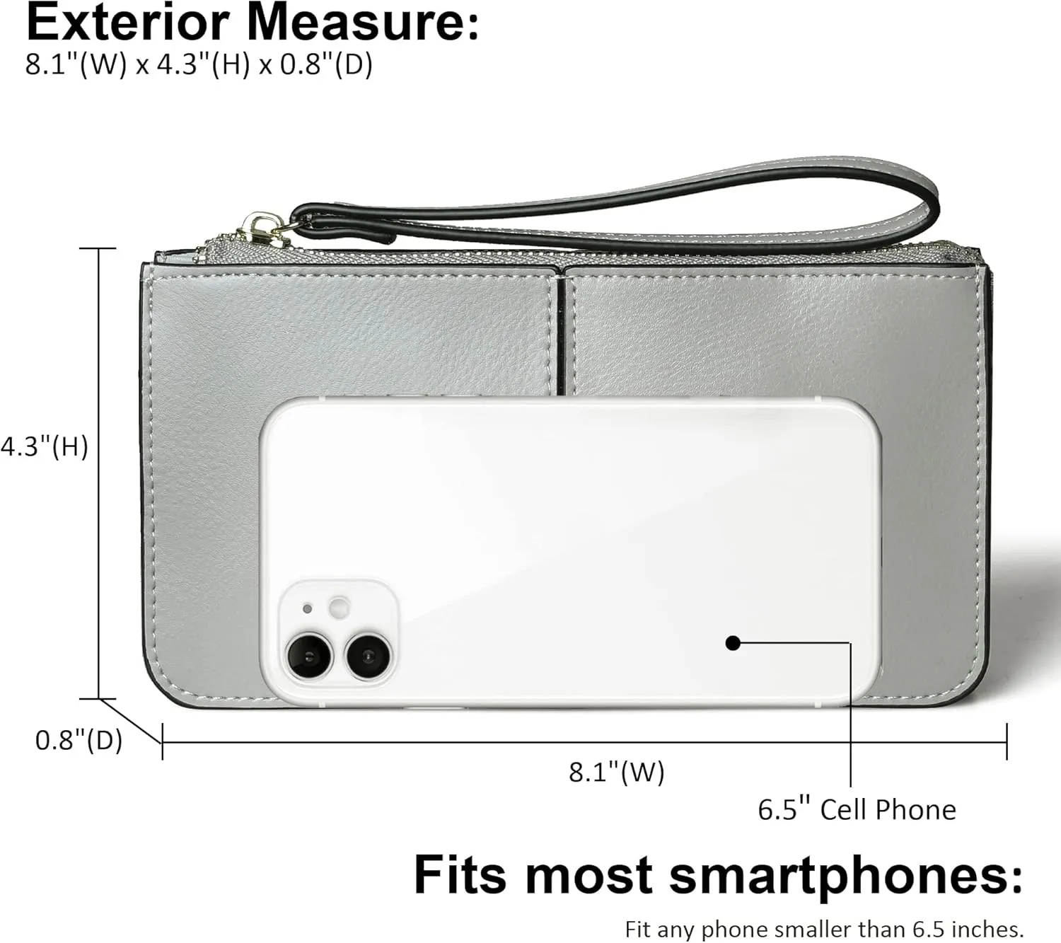 befen Genuine Leather Wristlet Clutch for Women Ultra-Slim Ladies Credit Card Holder Wallet Purses with RFID Protection