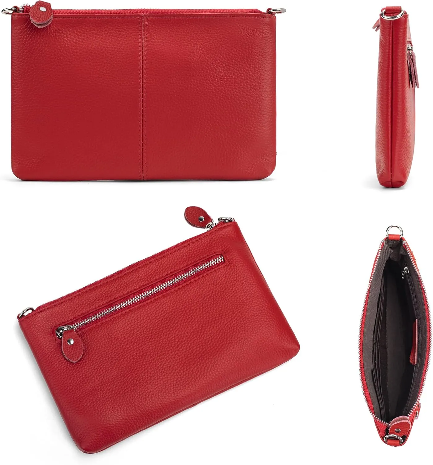 befen Genuine Leather Wristlet Clutch Wallet Purses Small Crossbody Bags for Women with RFID Blocking Card Slots