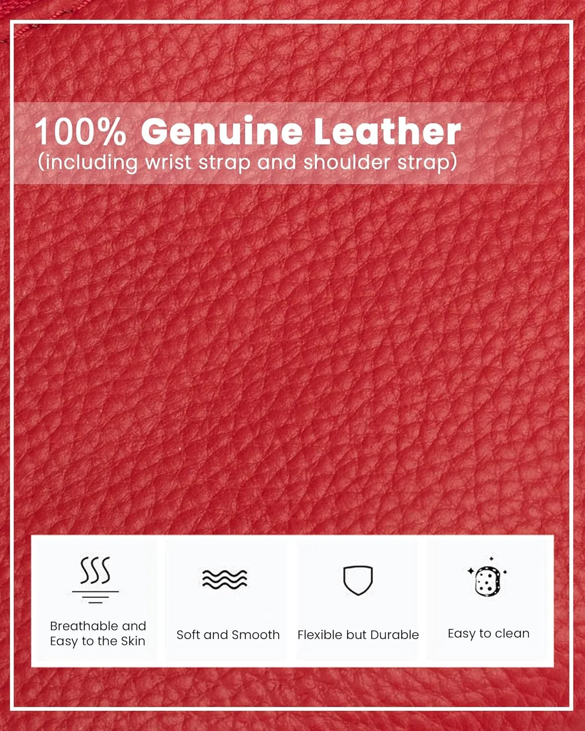befen Genuine Leather Wristlet Clutch Wallet Purses Small Crossbody Bags for Women with RFID Blocking Card Slots