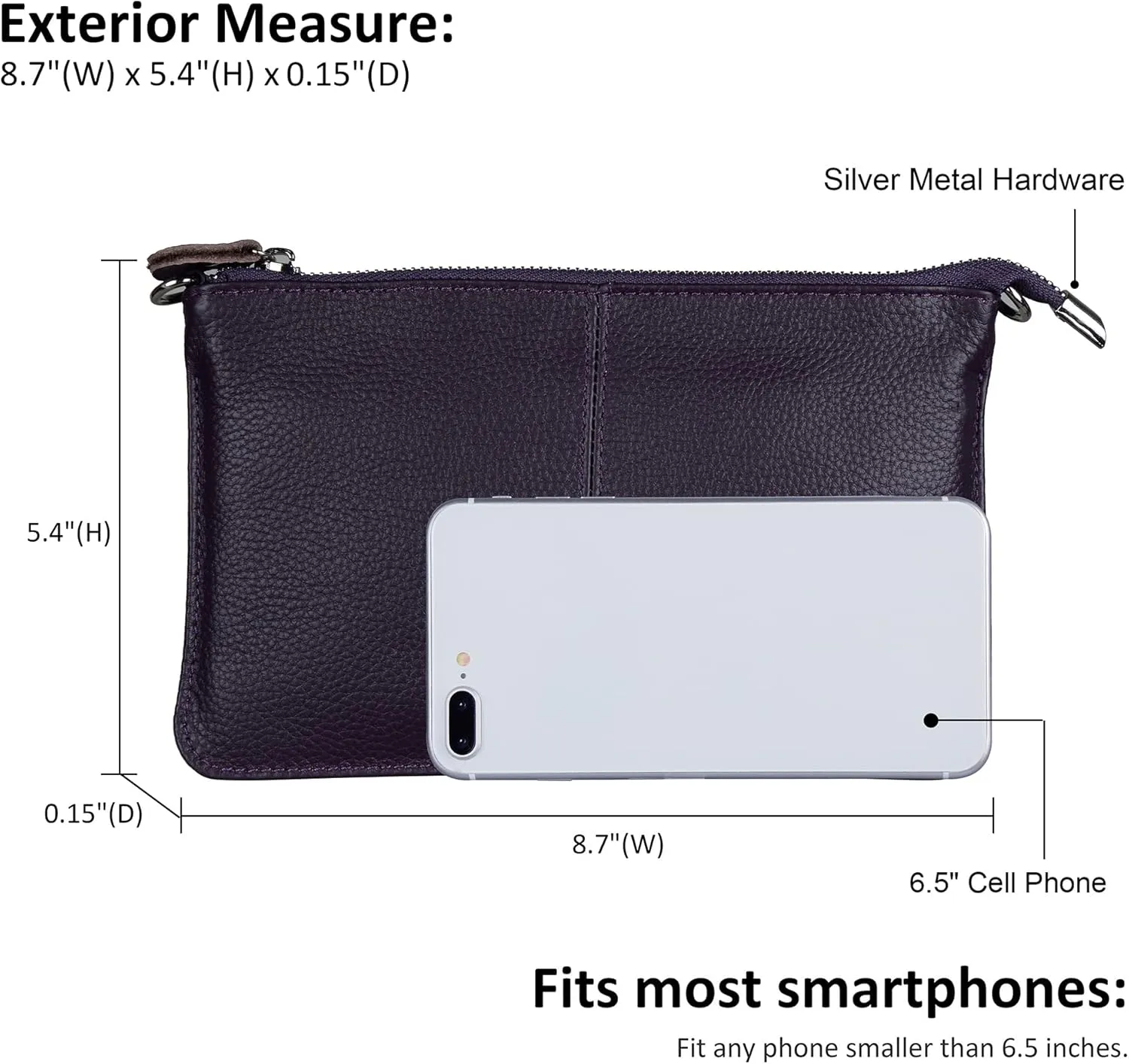 befen Genuine Leather Wristlet Clutch Wallet Purses Small Crossbody Bags for Women with RFID Blocking Card Slots