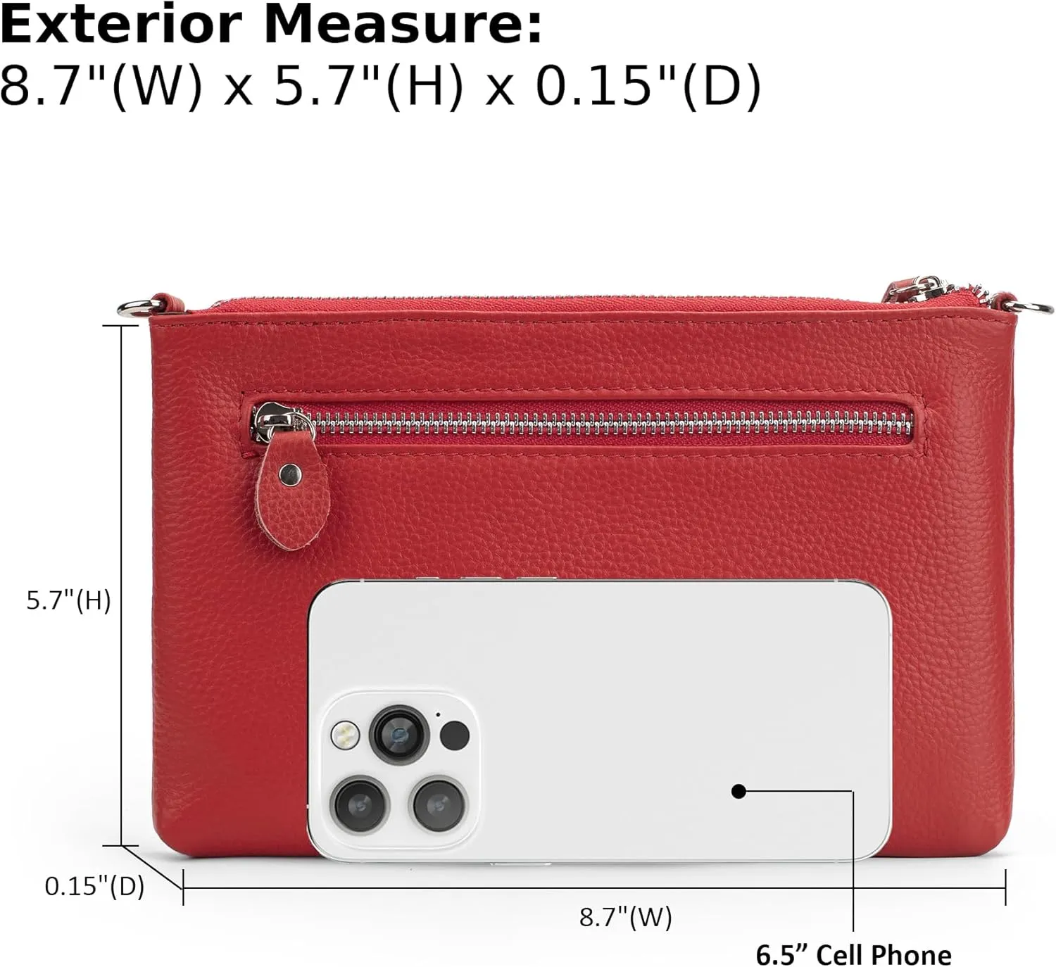 befen Genuine Leather Wristlet Clutch Wallet Purses Small Crossbody Bags for Women with RFID Blocking Card Slots