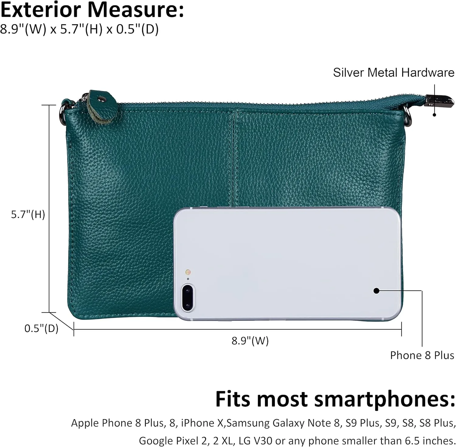 befen Genuine Leather Wristlet Clutch Wallet Purses Small Crossbody Bags for Women with RFID Blocking Card Slots