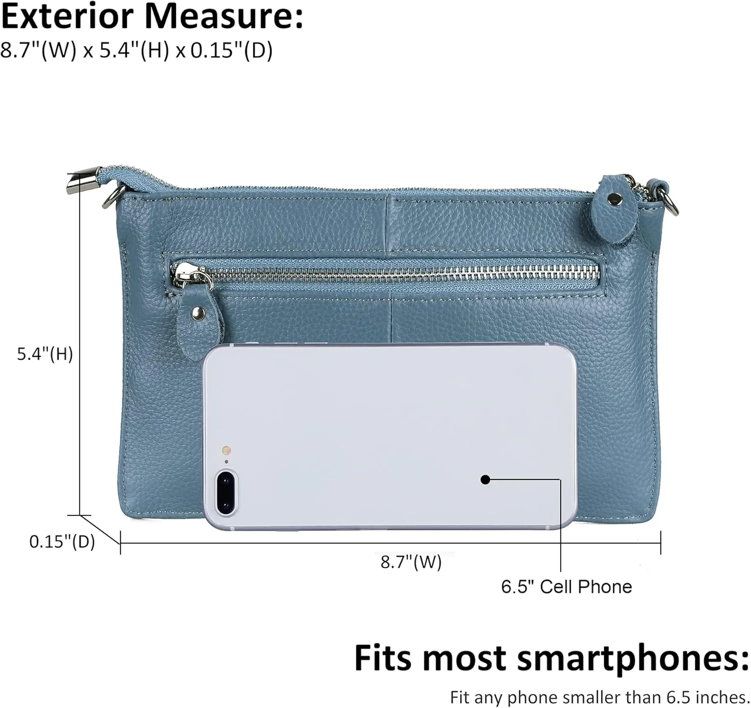befen Genuine Leather Wristlet Clutch Wallet Purses Small Crossbody Bags for Women with RFID Blocking Card Slots