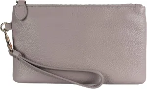 befen Women's Genuine Italian Leather Wristlet Clutch Wallet Purse, Gold Zipper