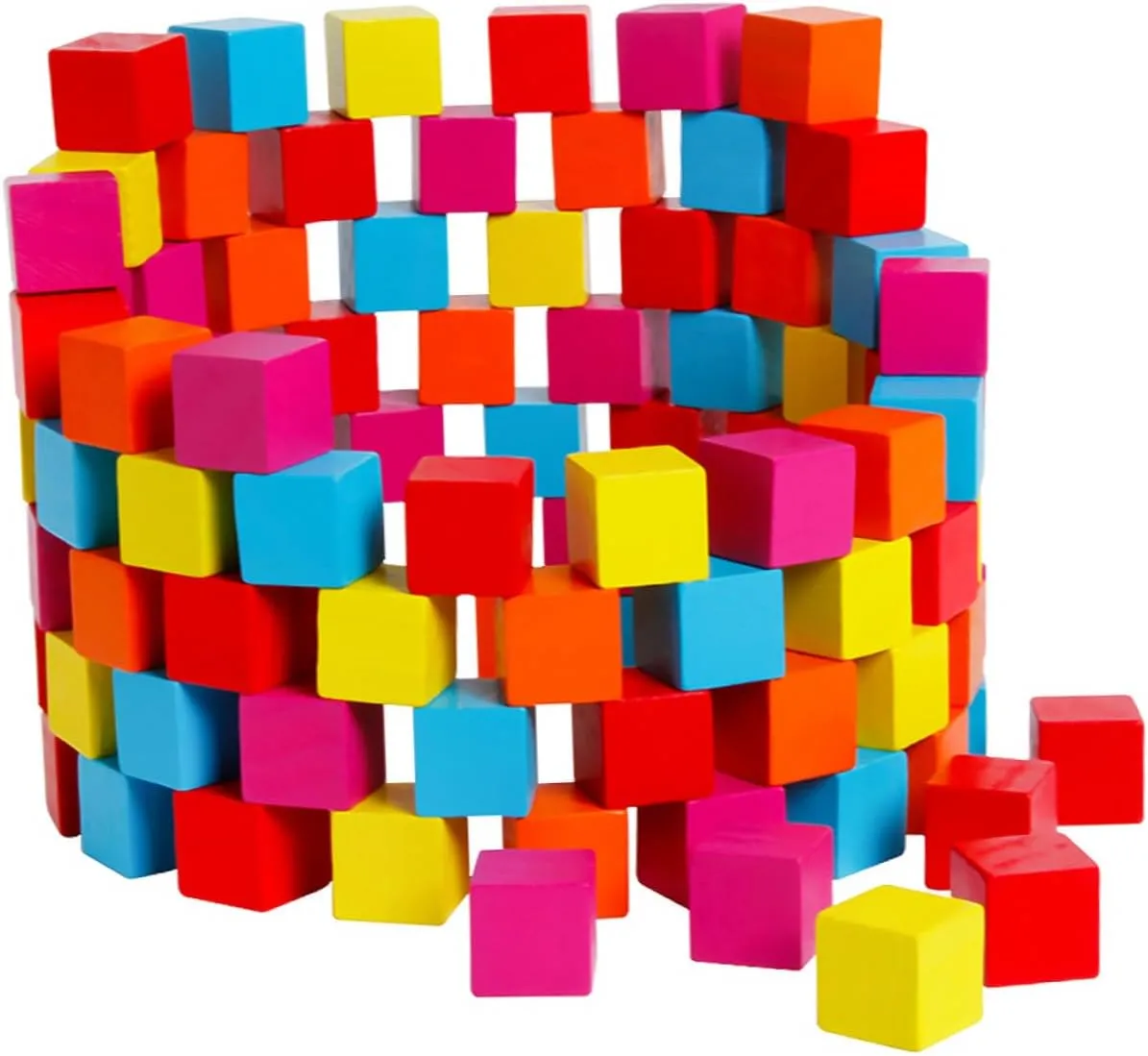 BESPORTBLE 100PCS Colorful Educational Cube Blocks Safe Building for Early Learning and Skill Development