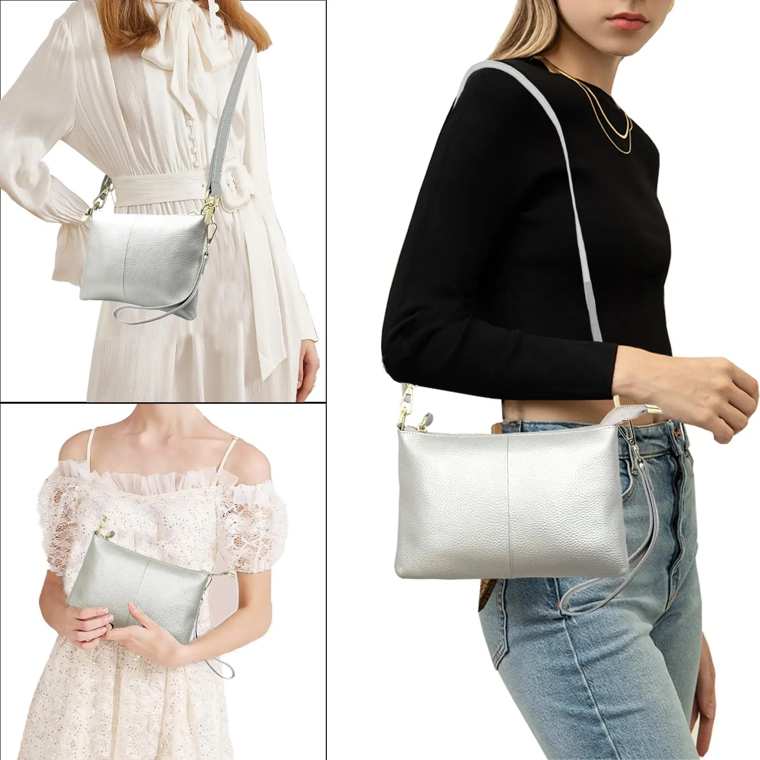 Beurlike Leather Wristlet Wallet Clutch Purses For Women Small Crossbody Phone Bags