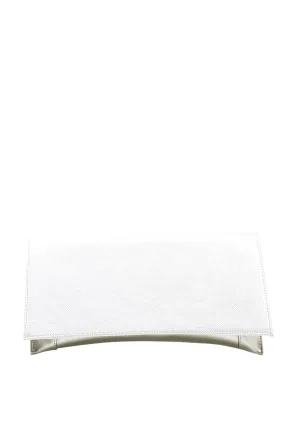 Bioeco by Arka Metallic Patent Clutch Bag, Silver
