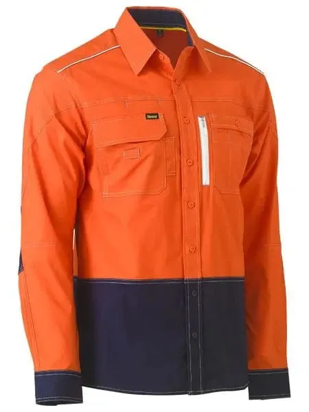 Bisley Flx & Move™ Two Tone Hi Vis Utility Shirt BS6177