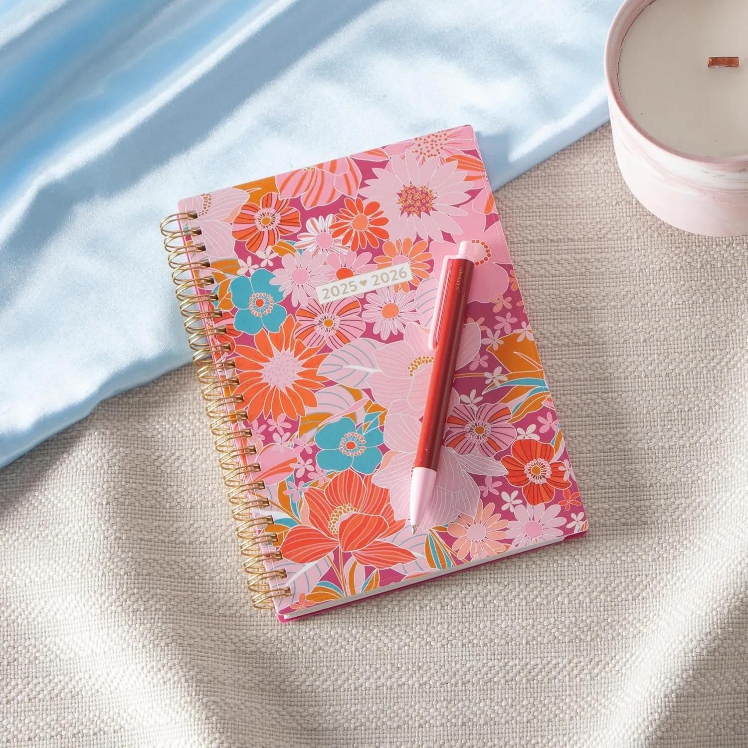 Blue Sky Color Me Courtney 2025-2026 Academic Year Weekly and Monthly Planner Calendar, July 2025 - June 2026, 12-Month, 5" x 8", Flexible Cover, Wirebound, Laminated Tabs, Storage Pocket, Bloom Pink