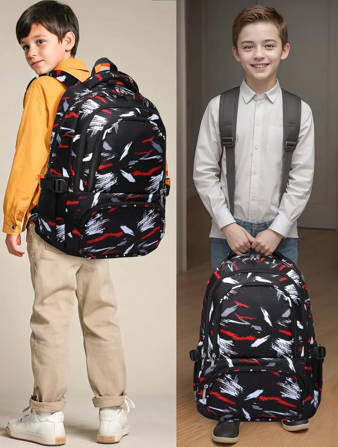 BLUEFAIRY Kids Backpacks for Boys Girls Elementary Primary Middle School Bookbags Back to School Bags for Childs Age 6-8 Mochilas Escolares para Niños Niñas 17 Inch Coal Black