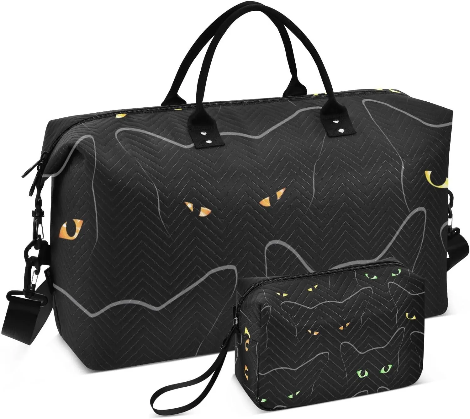 Bolaz Duffle Bag for Travel-Black Cat Pattern， Easy Update Large Magnectic Sticker Refrigerator Magnets Decor Wash Machine Magnet Decals23"x26"