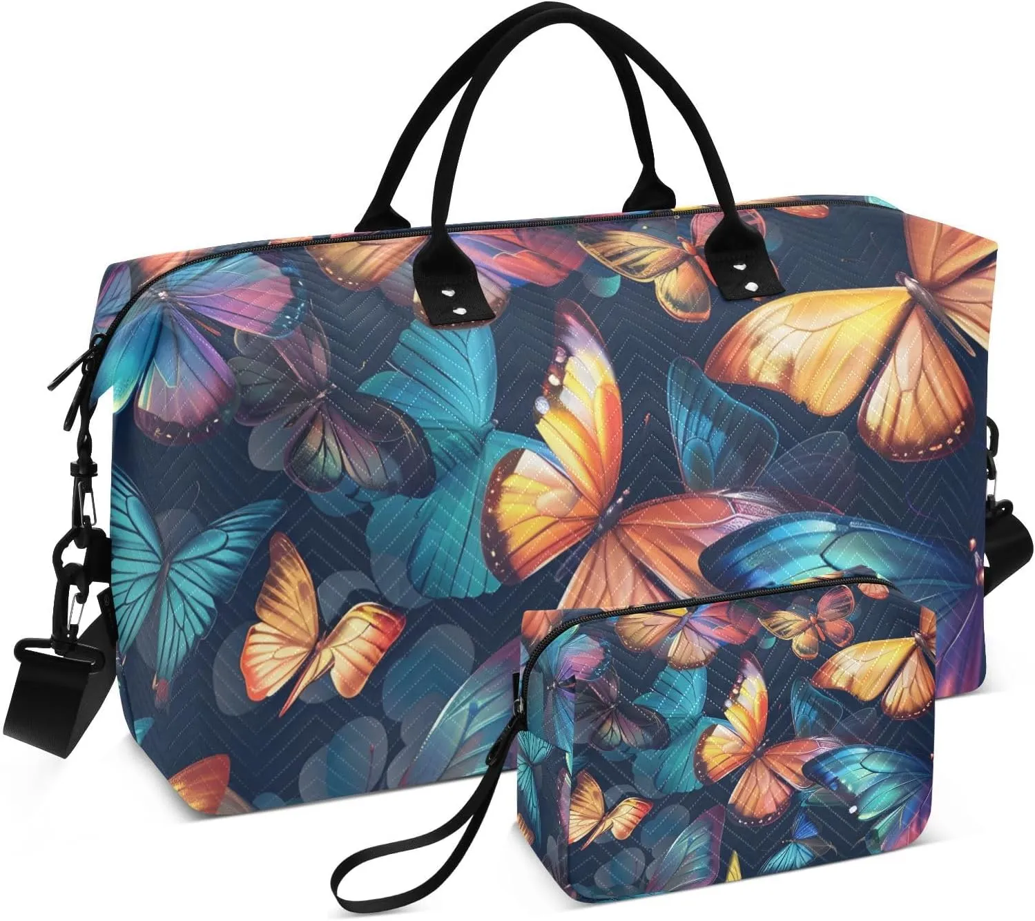 Bolaz Duffle Bag for Travel-Butterflies Many Butterflies， Easy Update Large Magnectic Sticker Refrigerator Magnets Decor Wash Machine Magnet Decals23"x26"