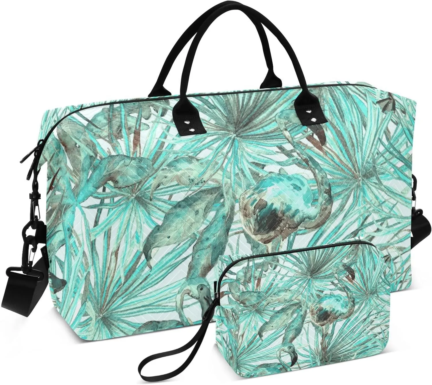 Bolaz Duffle Bag for Travel-Green Leaves Flamingo ， Easy Update Large Magnectic Sticker Refrigerator Magnets Decor Wash Machine Magnet Decals23"x26"