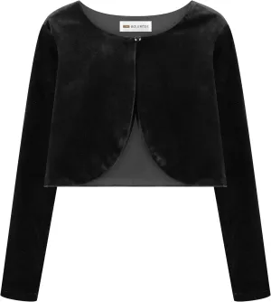 BOLEROSE Girls Long Sleeve Velvet Childrens Kids Sweater Bolero Shrug