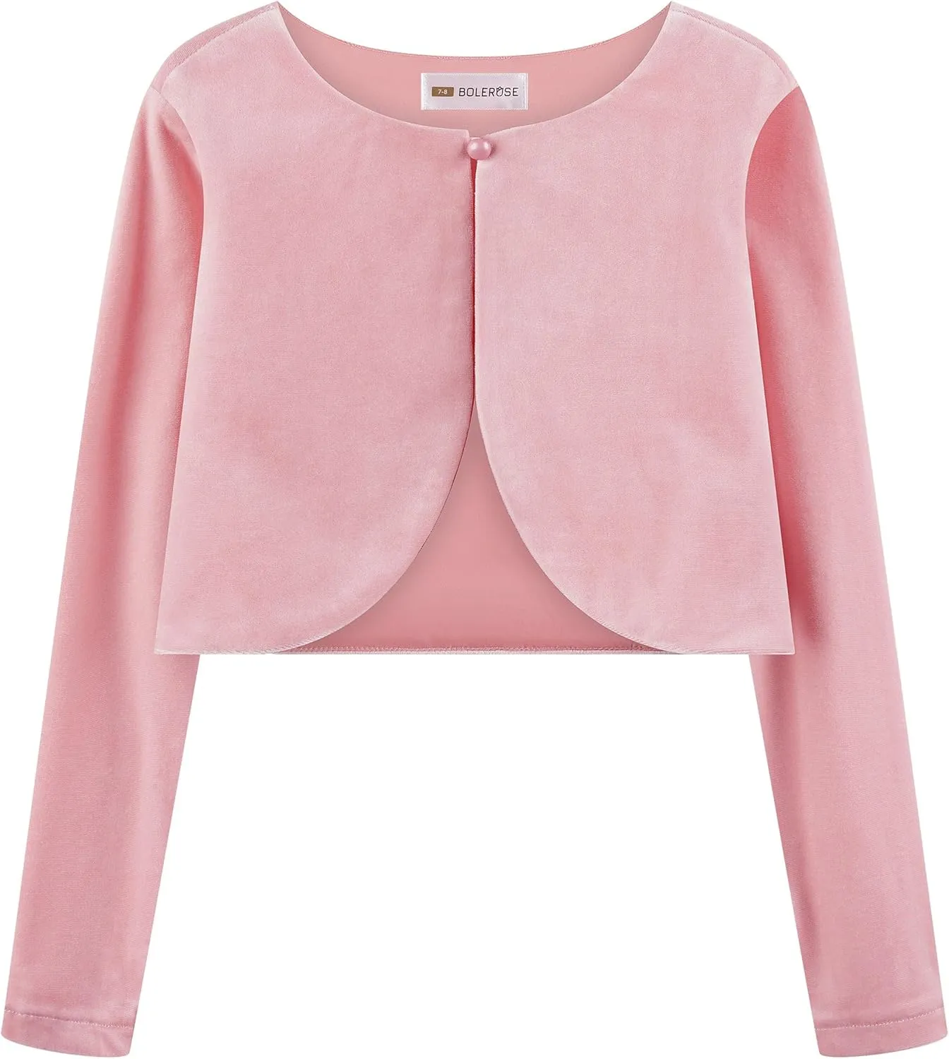 BOLEROSE Girls Long Sleeve Velvet Childrens Kids Sweater Bolero Shrug