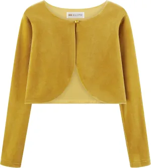 BOLEROSE Girls Long Sleeve Velvet Childrens Kids Sweater Bolero Shrug