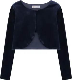 BOLEROSE Girls Long Sleeve Velvet Childrens Kids Sweater Bolero Shrug
